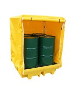 Bunded Spill Pallet with weatherproof cover for 4 drums