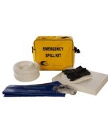 25ltr oil and fuel spill kit. Grab bag spill kit containing white hydrophobic absorbents and PPE