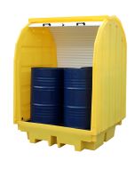 4 Drum Bunded Spill Pallet with Roller Shutter Door