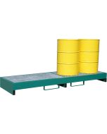 4 Drum Metal Single Line Bunded Spill Pallet