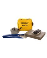 small general purpose spill kit grab bag. PVD spill kit bag with grey general purpose absorbents for non hazardous liquid spills