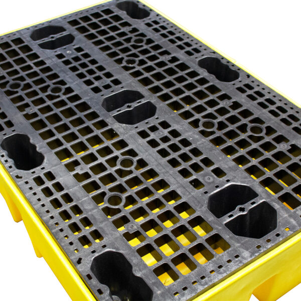 2 drum spill pallet black grid
