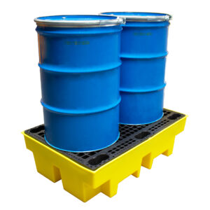 2 drum spill pallet with drums in place