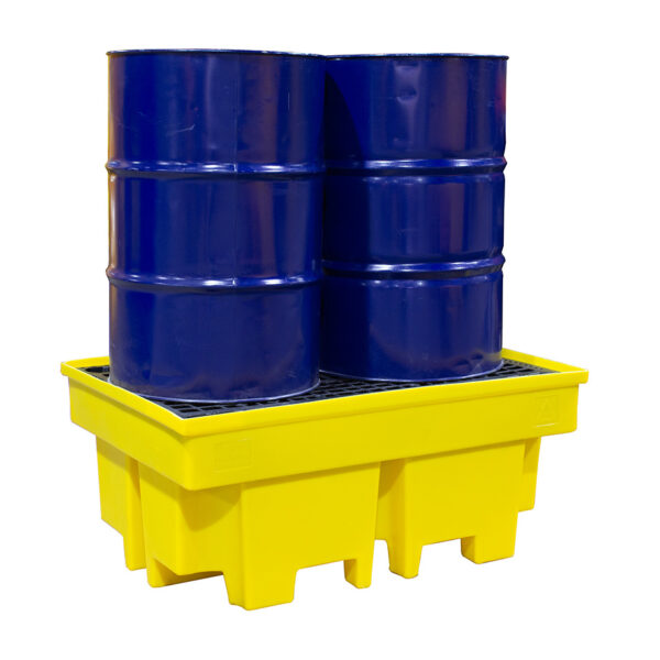 Drum Spill Pallet with 4 way forklift entry with drums