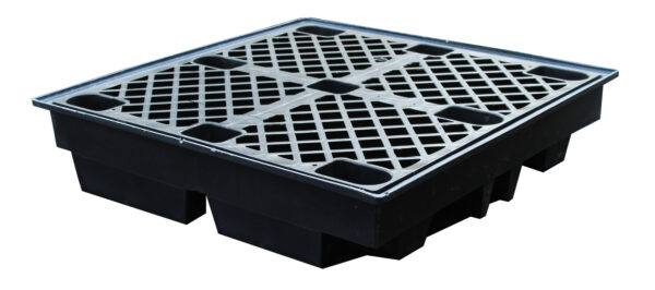4 drum recycled spill pallet black