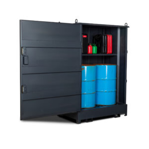 Drumbank for 2 Drums with shelf COSHH Compliant