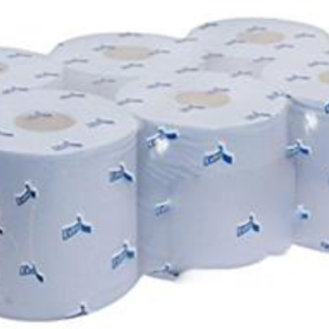 Blue embossed wiper roll 2Ply 6 pack