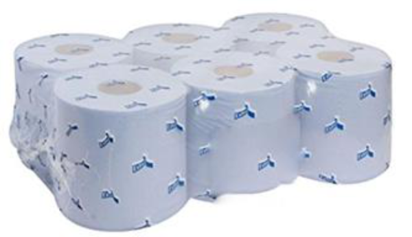 Blue embossed wiper roll 2Ply 6 pack