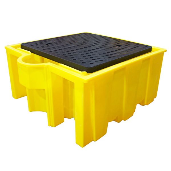 Single IBC Spill Pallet with Decanting Area - With Grid