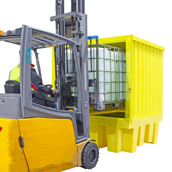Single IBC Spill Pallet with Steel Cover - Image 4