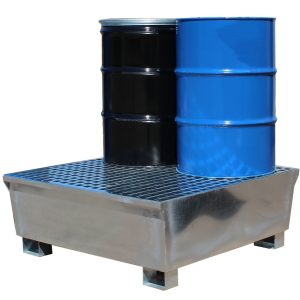 4 Drum Galvanised Steel Spill Pallet