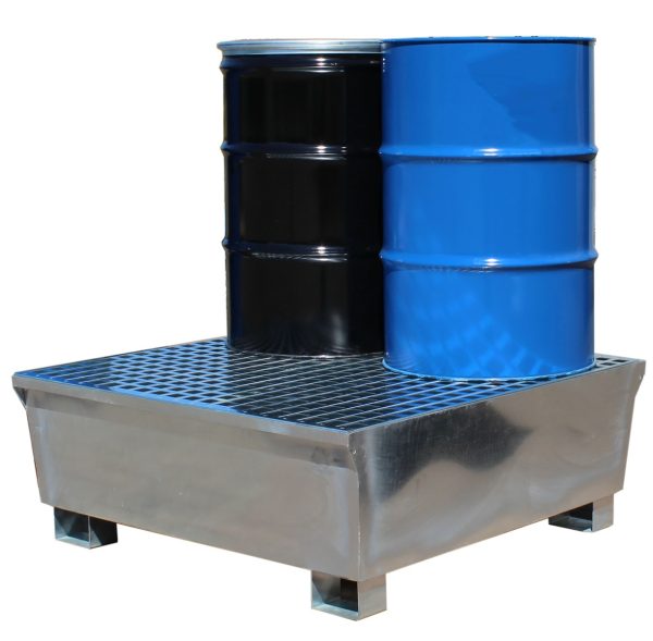 4 Drum Galvanised Steel Spill Pallet