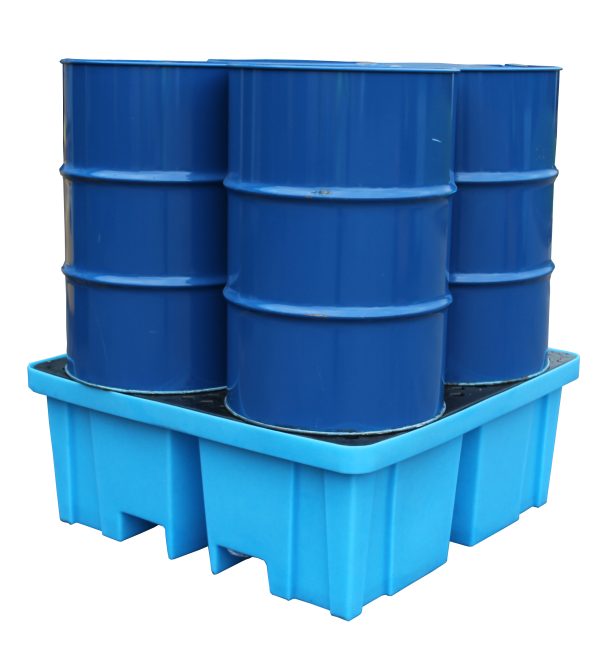 4 Drum Spill Pallet with Extra Large 440ltr Bund