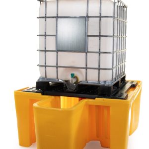 Single IBC Spill Pallet  with Integrated Dispenser - Yellow