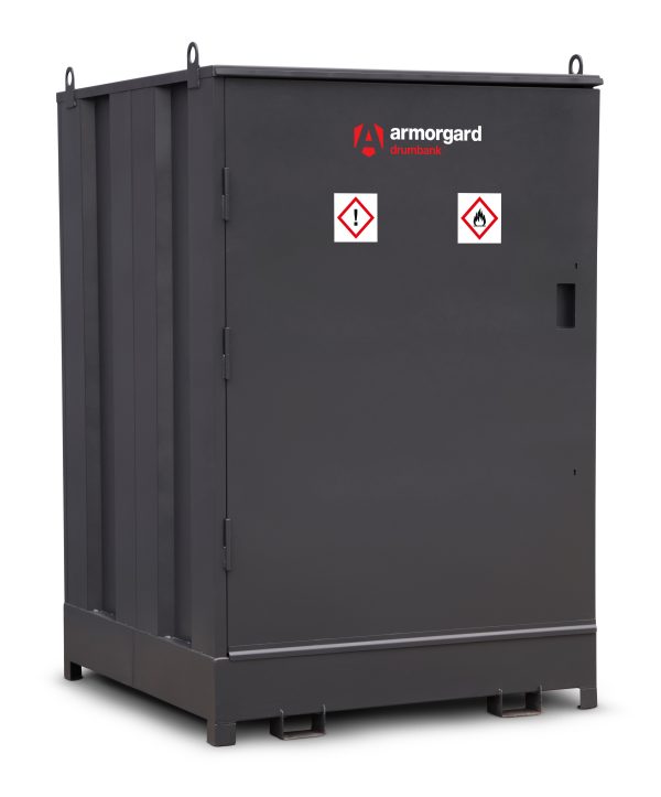 Drumbank for 4 Drums with shelf COSHH Compliant