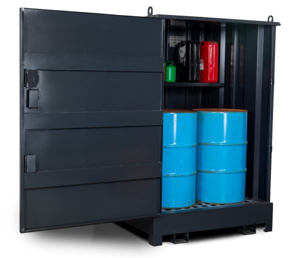 Drumbank for 4 Drums with shelf COSHH Compliant - Image 2