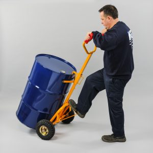 210Ltr Drum Trolley with Pneumatic Wheels