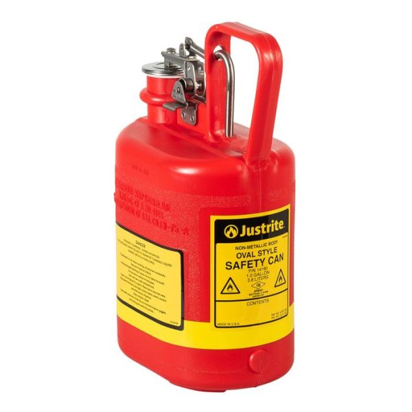 Justrite Type I Oval Polyethylene Safety Can Red - Image 2