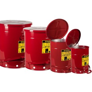 Justrite Oily Waste Can Foot Operated Red
