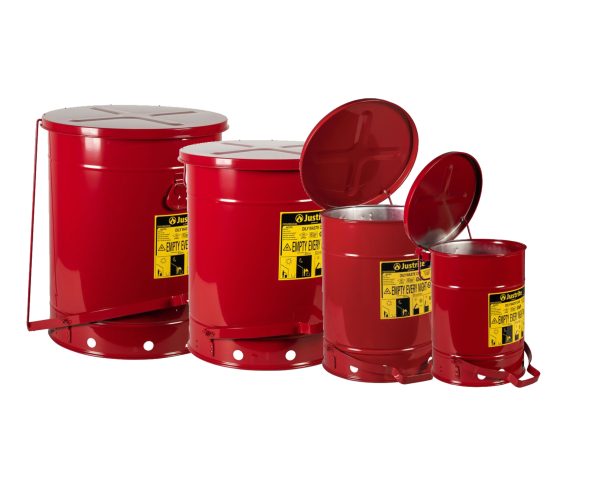 Justrite Oily Waste Can Foot Operated Red
