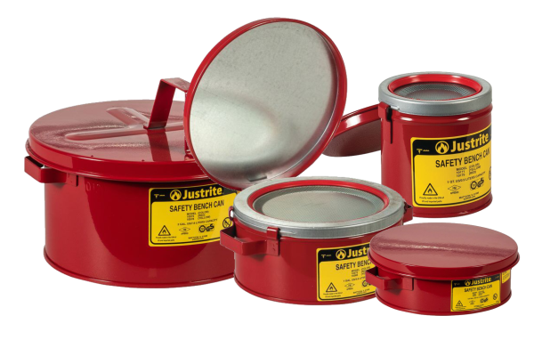 Justrite Steel Safety Bench Can with Dasher Plate