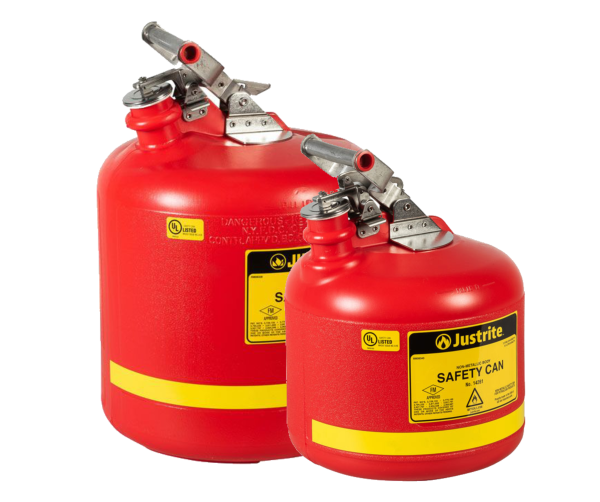Justrite Type I Round Polyethylene Safety Can Red