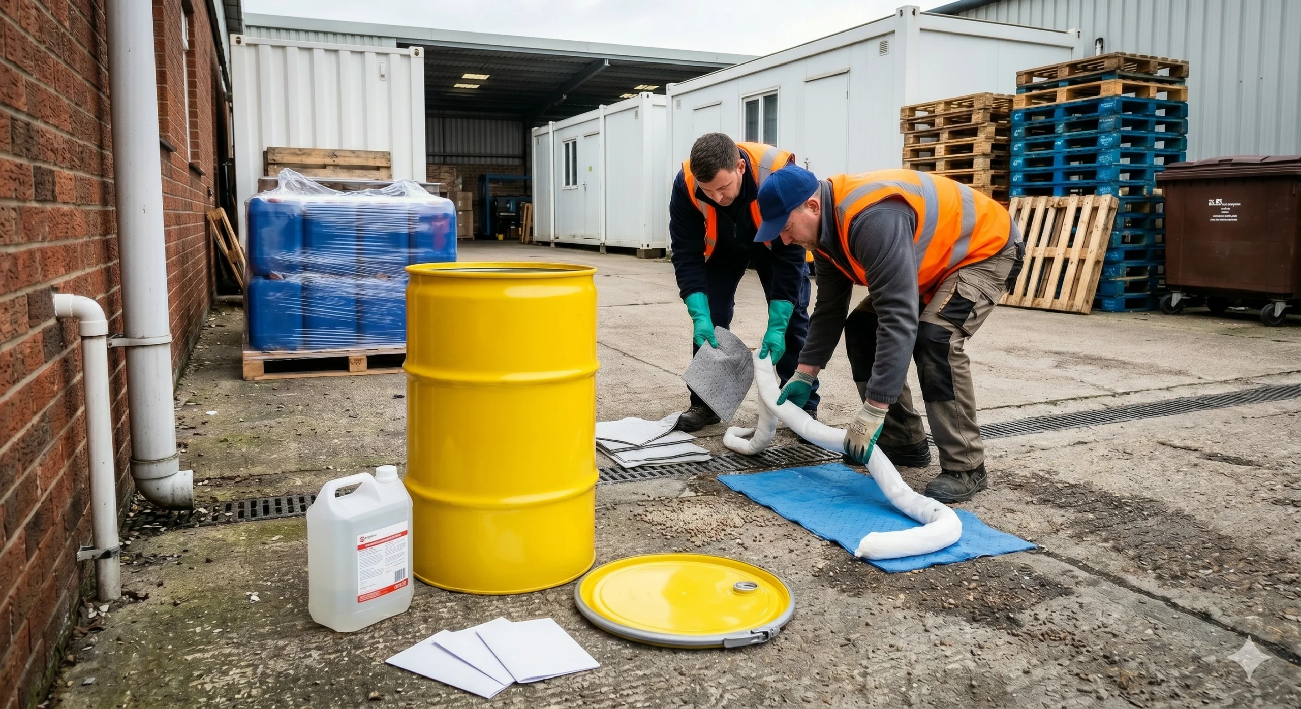 Image Of Worker Men Spill Prevention And Control